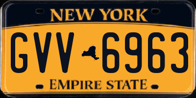 NY license plate GVV6963