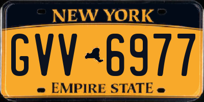 NY license plate GVV6977