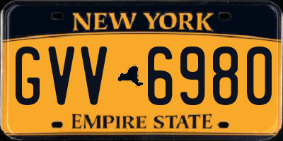 NY license plate GVV6980
