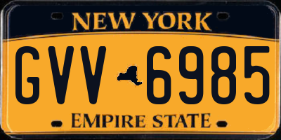 NY license plate GVV6985