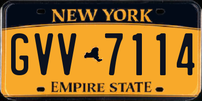 NY license plate GVV7114