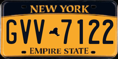 NY license plate GVV7122