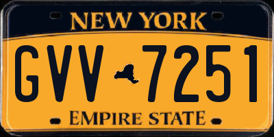 NY license plate GVV7251