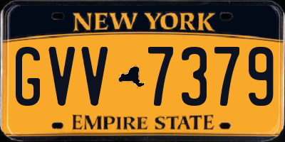 NY license plate GVV7379