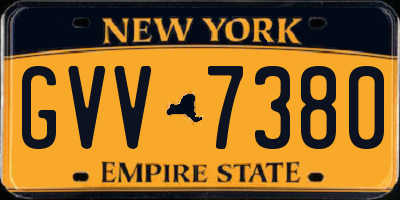 NY license plate GVV7380