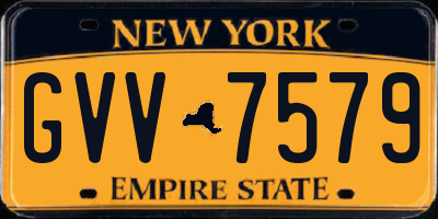 NY license plate GVV7579
