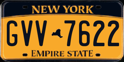 NY license plate GVV7622