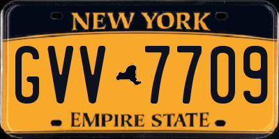 NY license plate GVV7709