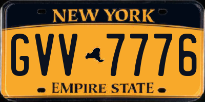 NY license plate GVV7776