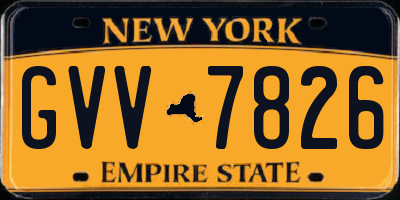 NY license plate GVV7826