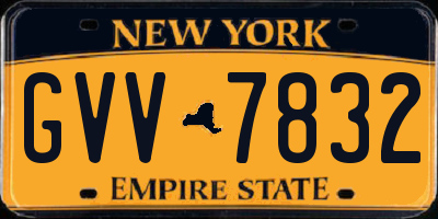 NY license plate GVV7832