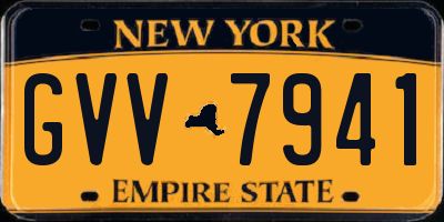 NY license plate GVV7941