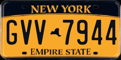 NY license plate GVV7944