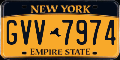 NY license plate GVV7974