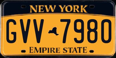NY license plate GVV7980