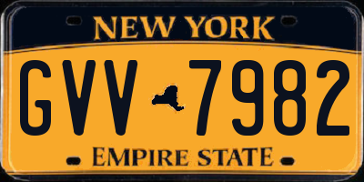 NY license plate GVV7982