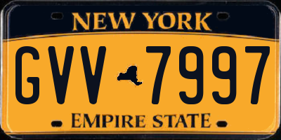 NY license plate GVV7997