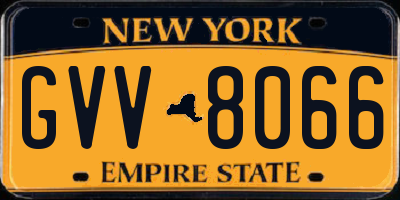 NY license plate GVV8066