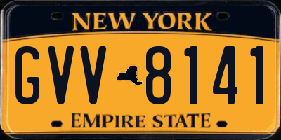 NY license plate GVV8141