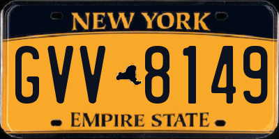 NY license plate GVV8149