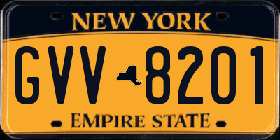 NY license plate GVV8201
