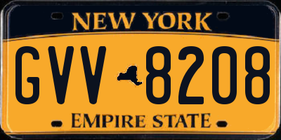NY license plate GVV8208