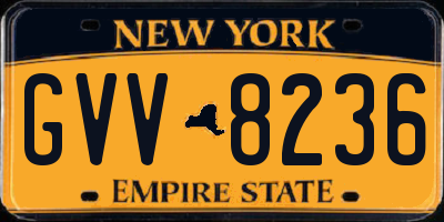 NY license plate GVV8236