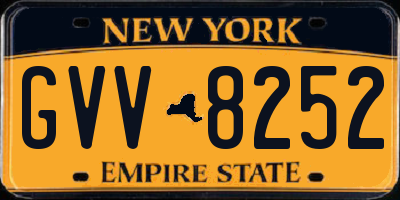 NY license plate GVV8252