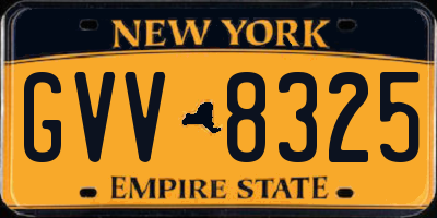 NY license plate GVV8325