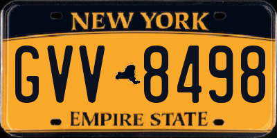 NY license plate GVV8498