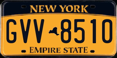 NY license plate GVV8510