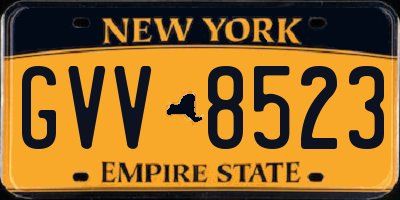 NY license plate GVV8523