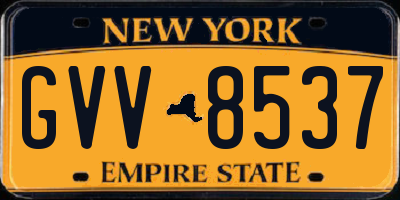 NY license plate GVV8537