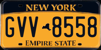 NY license plate GVV8558
