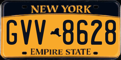 NY license plate GVV8628