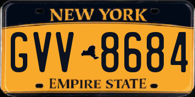 NY license plate GVV8684