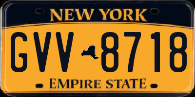 NY license plate GVV8718