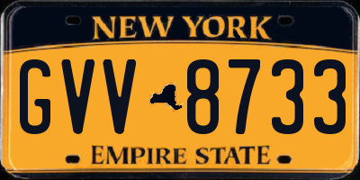 NY license plate GVV8733