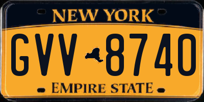 NY license plate GVV8740