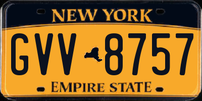 NY license plate GVV8757