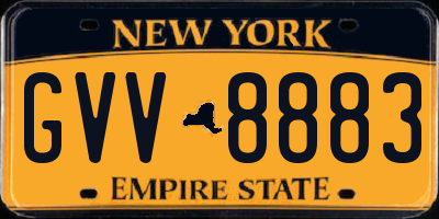 NY license plate GVV8883