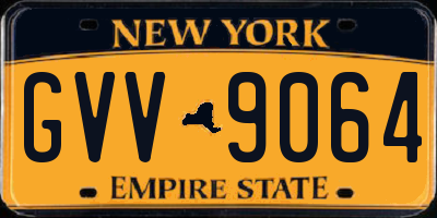 NY license plate GVV9064