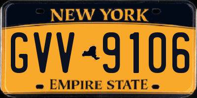 NY license plate GVV9106