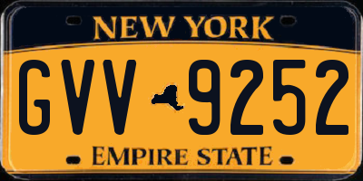 NY license plate GVV9252