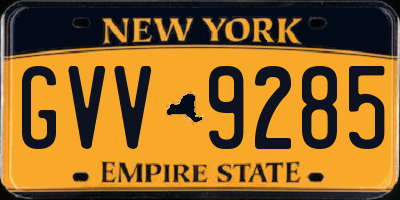 NY license plate GVV9285