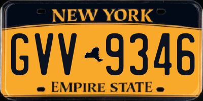 NY license plate GVV9346