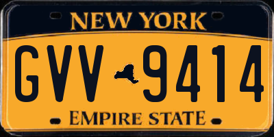 NY license plate GVV9414