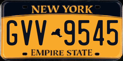 NY license plate GVV9545