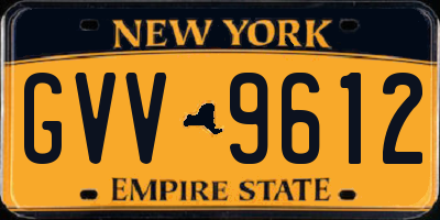 NY license plate GVV9612
