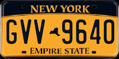 NY license plate GVV9640